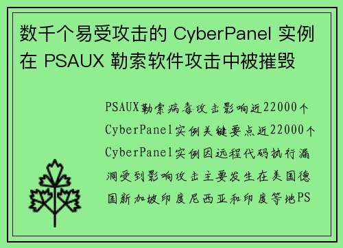 数千个易受攻击的 CyberPanel 实例在 PSAUX 勒索软件攻击中被摧毁 